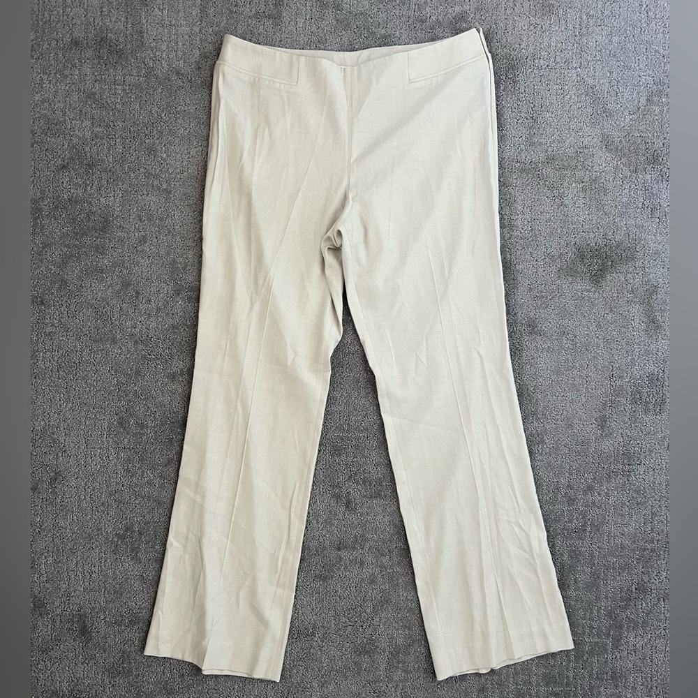 Boss Hugo Boss Virgin Wool Beige Straight Leg Trouser Pants